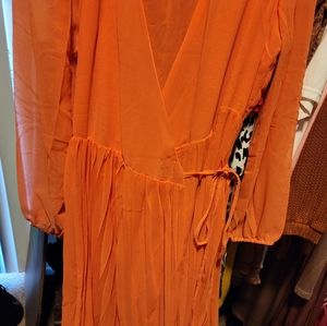 Orange sheer wrap 3x dress